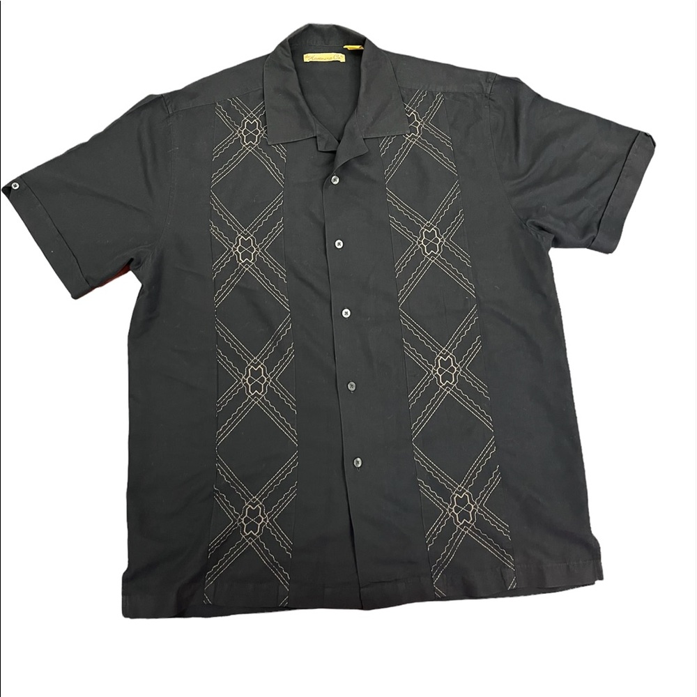 The Havanera Co. Men's Size M Black  Shirt Embroidered Button Front